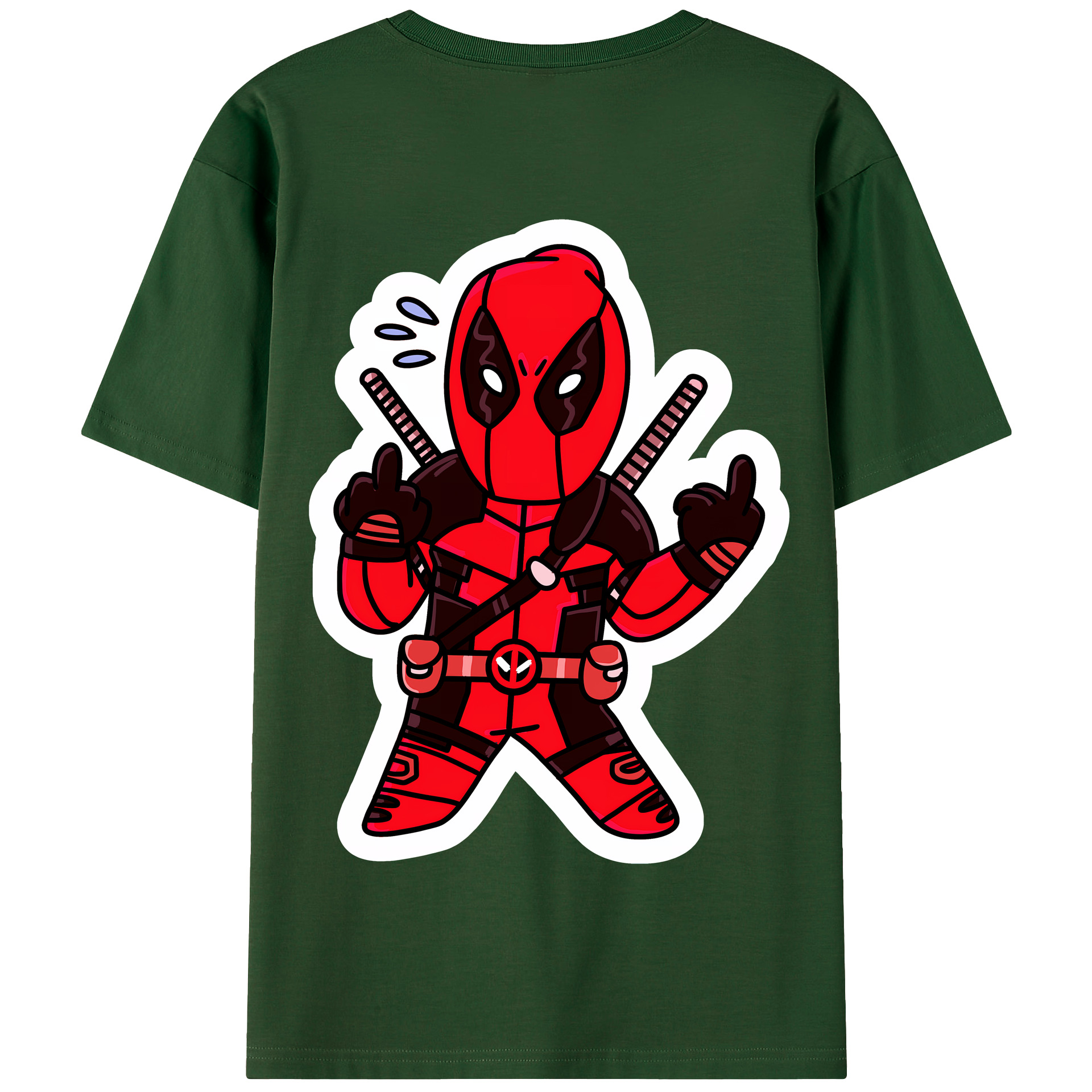 （画像用） Deadpool デッドプール 綿100％半袖Tシャツ（背面プリント）